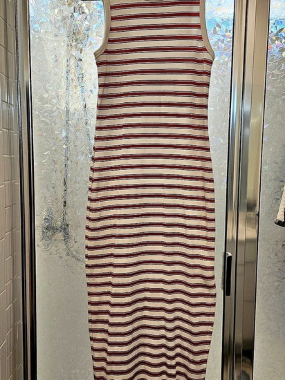 Universal Thread Striped Maxi Dress in Red & Cream Size XL Like New